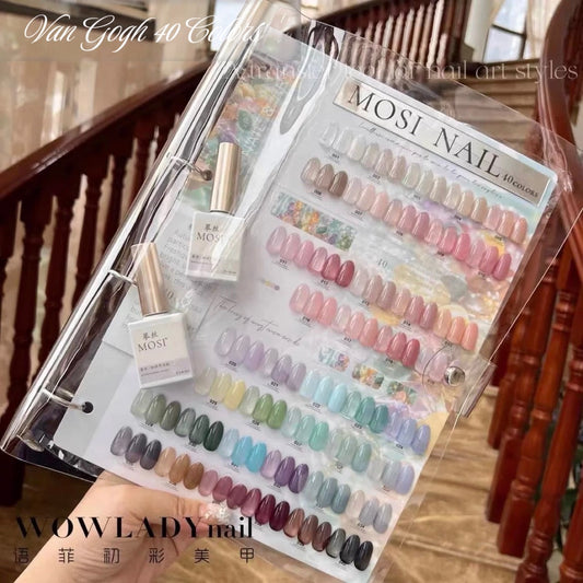 Van Gogh Jelly Gel Nail Polish 40 Colors + Color Chart (Book Type) - Juicy Charm